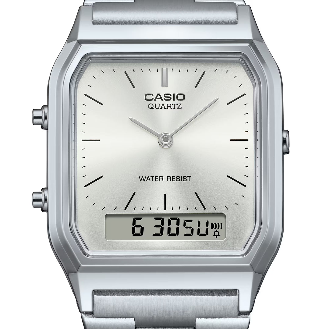 Reloj Casio AQ-230A-7A1 Original Ana-Digi Retro - Dual Display Analógico Digital con Esfera Azul Cielo - Casio en Perú | Jherr Jewelry