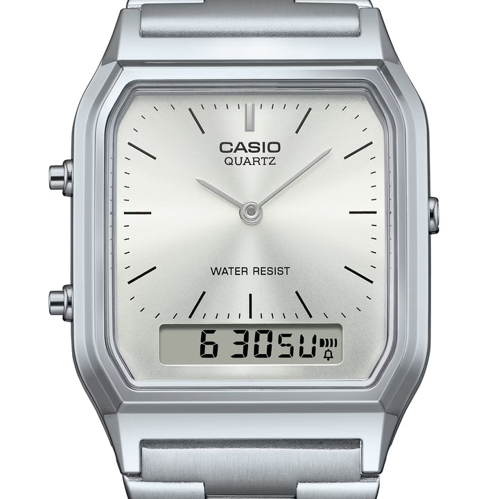 Reloj Casio AQ-230A-7A1 Original Ana-Digi Retro - Dual Display Analógico Digital con Esfera Azul Cielo - Casio en Perú | Jherr Jewelry