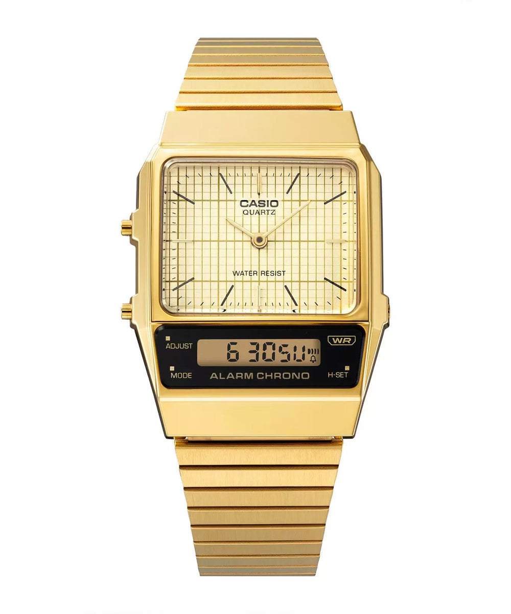 Reloj Casio Vintage AQ-800EG-9A Original - Diseño Retro 40mm - Casio en Perú | Jherr