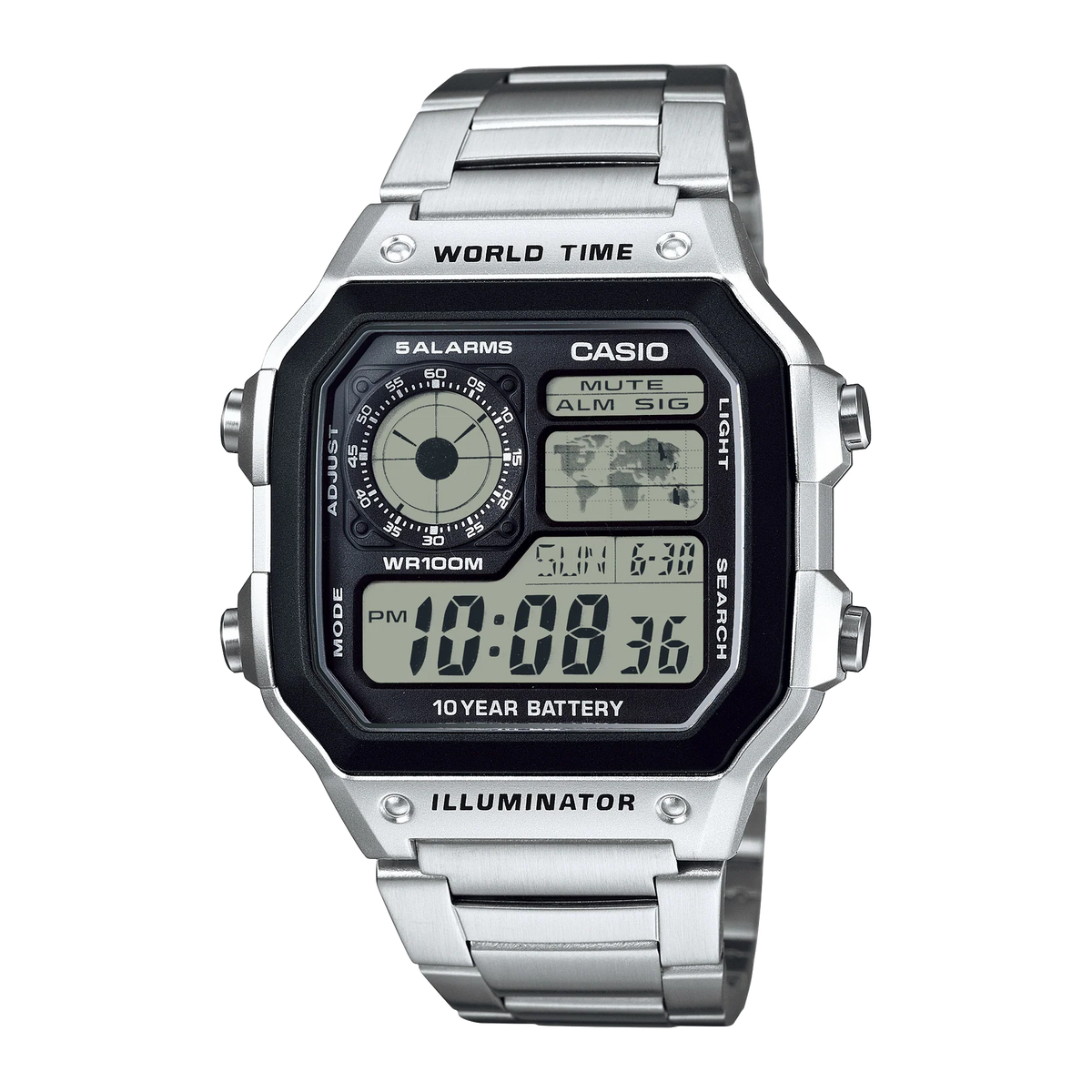 Reloj Casio AE-1200WHD-1A negro digital analógico para hombre resistente al agua original con garantía en Perú