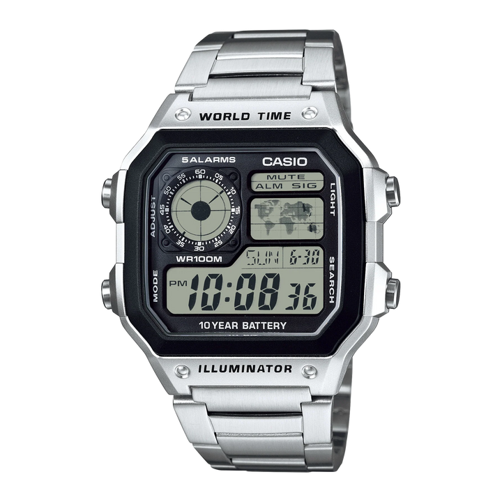 Reloj Casio AE-1200WHD-1A negro digital analógico para hombre resistente al agua original con garantía en Perú