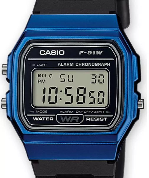 Reloj Casio F-91WM-2A Original Digital Blue - Clásico con Garantía