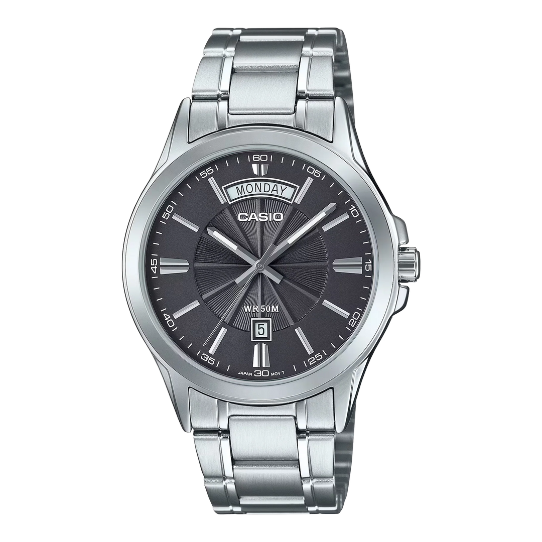 Reloj Casio MTP-1381D-8AV esfera azul con brazalete de acero analógico para hombre con fecha original con garantía en Perú