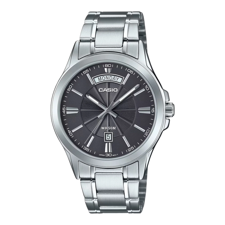 Reloj Casio MTP-1381D-8AV esfera azul con brazalete de acero analógico para hombre con fecha original con garantía en Perú