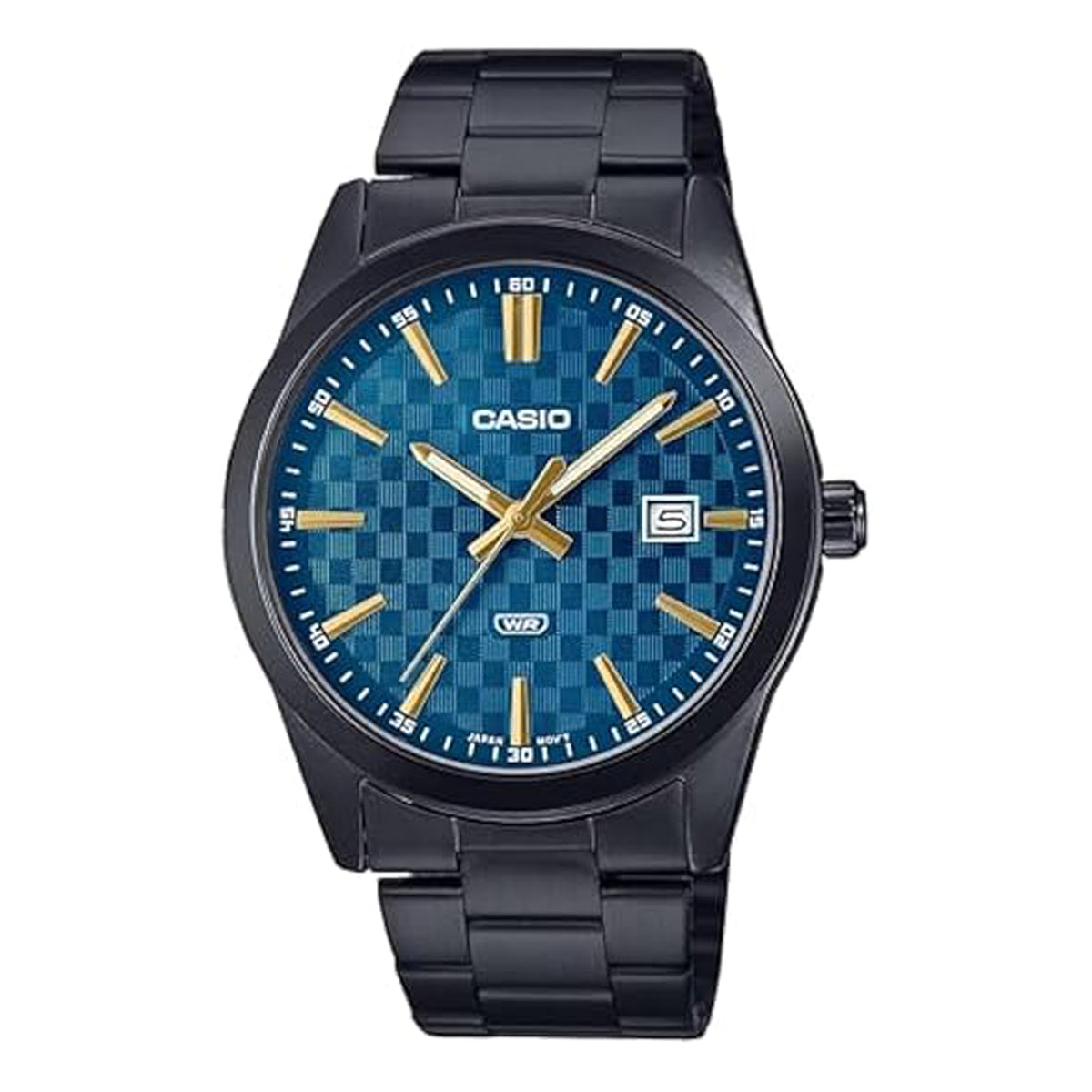 Casio MTP-VD03B-1A – Reloj Original Negro para Hombre Diseño Ajedrez