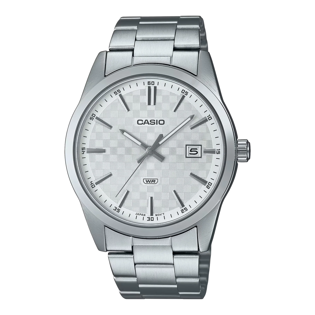 Reloj Casio MTP-VD03D-7A blanco analógico para hombre con fecha original con garantía en Perú