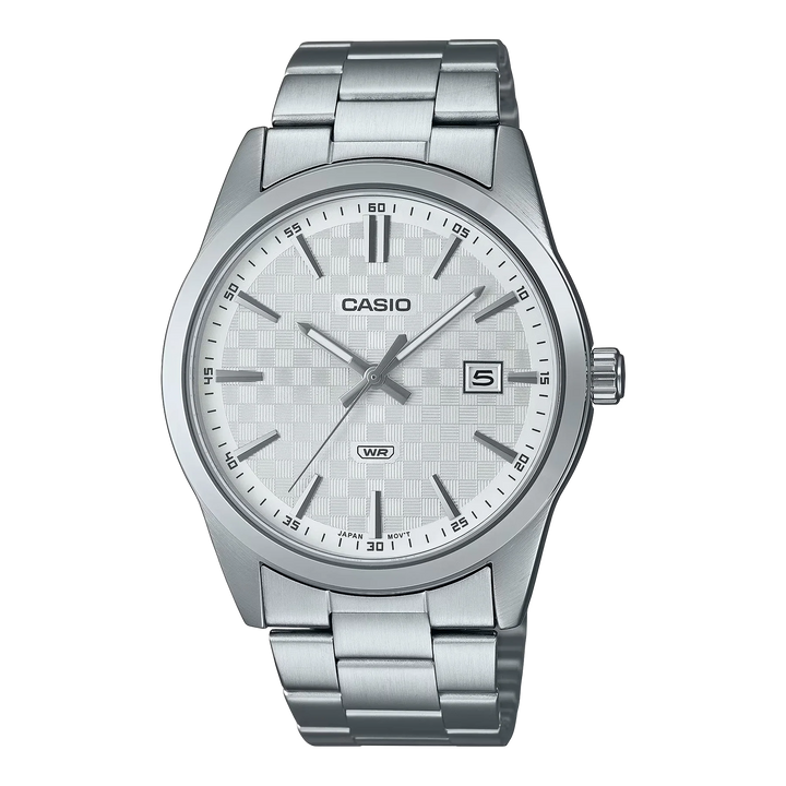 Reloj Casio MTP-VD03D-7A blanco analógico para hombre con fecha original con garantía en Perú