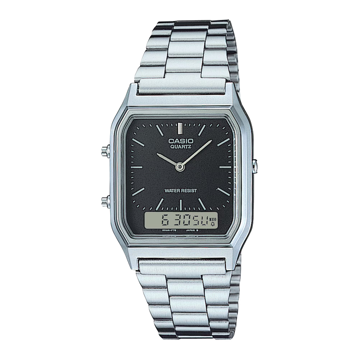 Relojes Casio de Pareja Plateados con Dial Negro - Set Matching - Casio en Perú | Jherr Jewelry