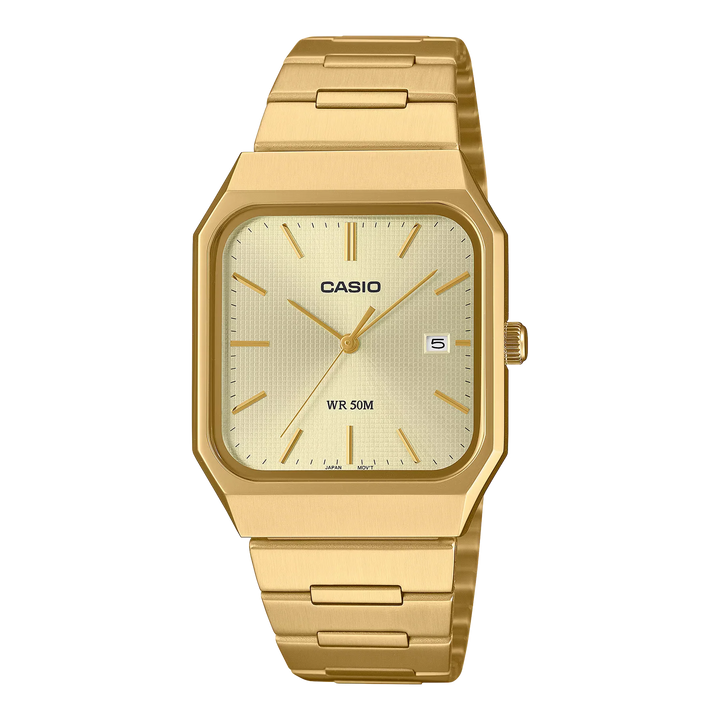 Reloj Casio Original MTP-B185G-9A Dorado - Diseño Vintage Cuadrado Premium