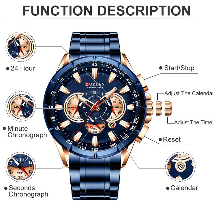 RELOJ CURREN 8363 Original - QUARTZ AZUL - Curren en Perú | Jherr Jewelry