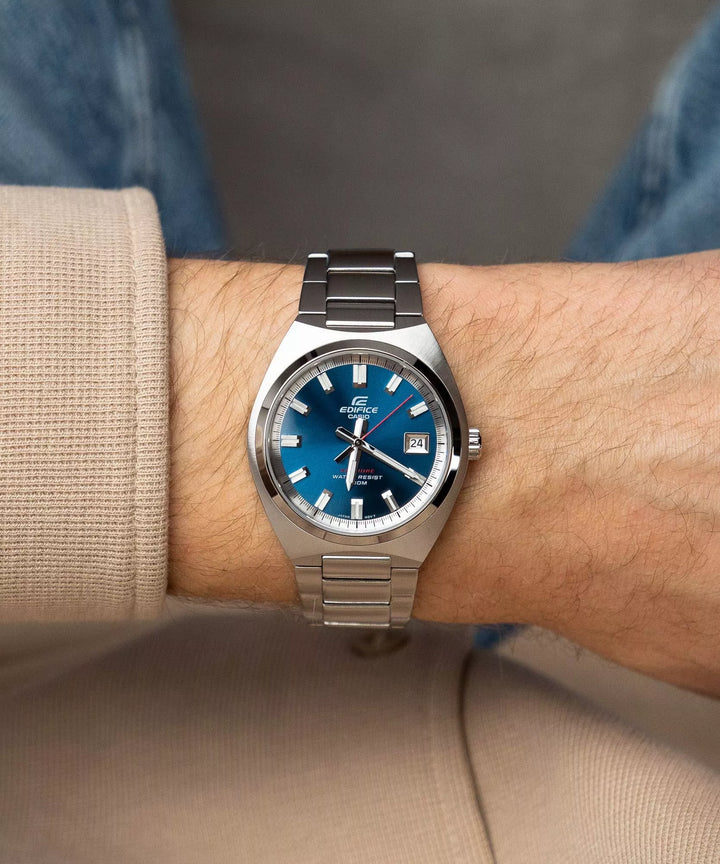 Reloj Edifice EFB-109D-2AV Original — Cronógrafo Analógico Acero Inoxidable Azul para Hombre