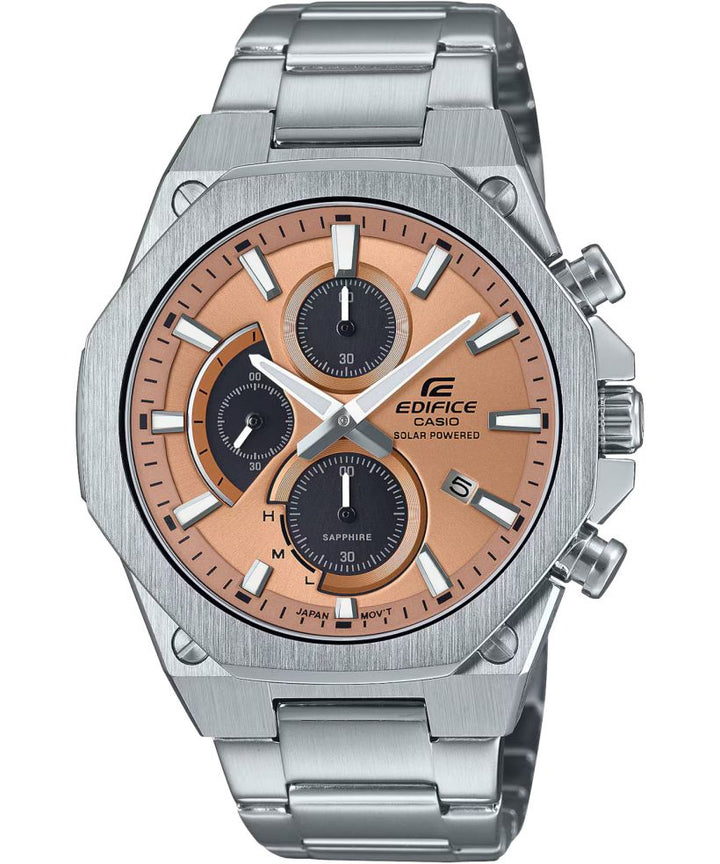 Reloj Casio Edifice EFS-S570D-5A solar zafiro marrón para hombre original - vista principal | Jherr Perú