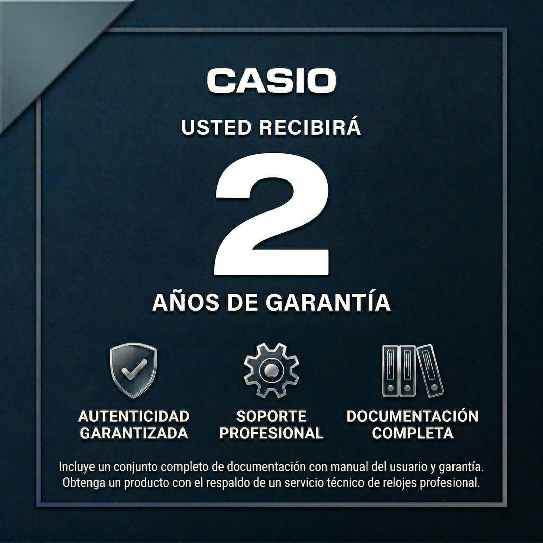 Reloj Casio MTP-1374PD-2AVEF Original - Información sobre garantía de 2 años de Casio.