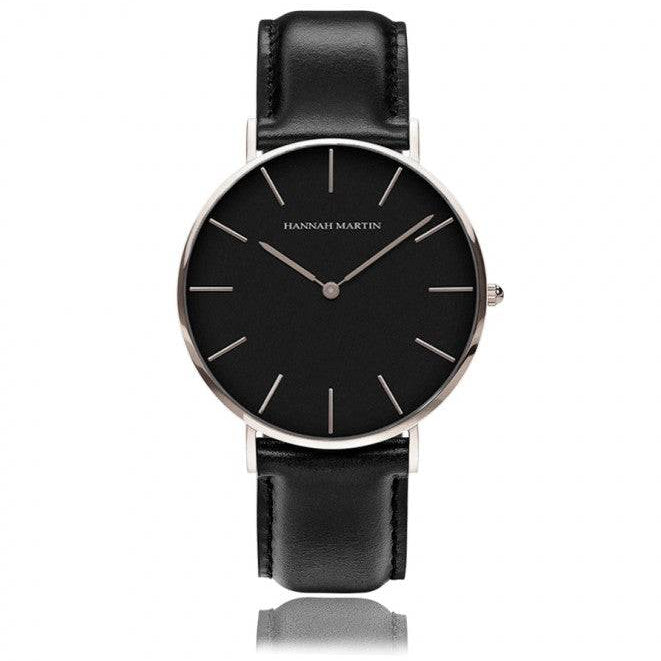 Reloj Hannah Martin para Hombre Cuero Marrón Plateado - Diseño Elegante 40mm - Hannah Martin en Perú | Jherr Jewelry