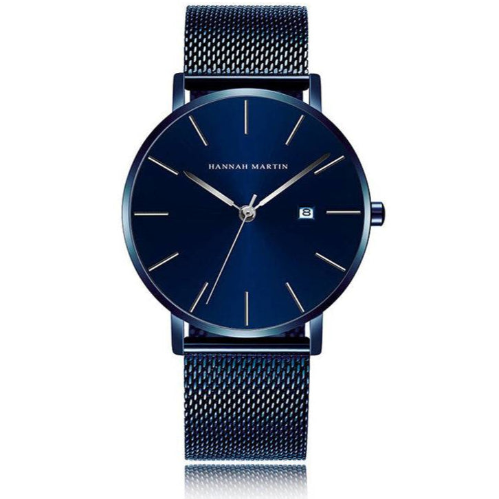 Reloj Hannah Martin Original Negro para Hombre - Malla Mesh 40mm con Fecha - Hannah Martin en Perú | Jherr Jewelry