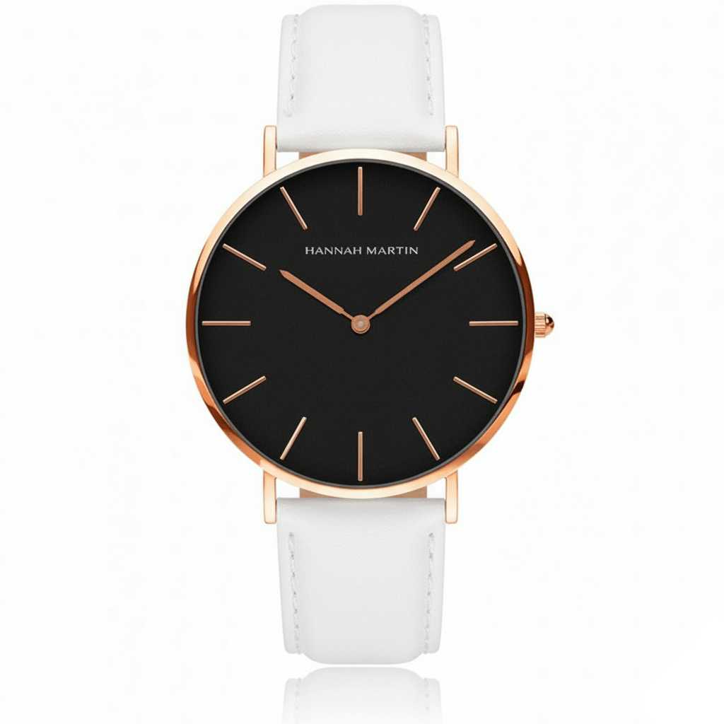 Reloj Hannah Martin Original para Hombre Elegante Cuero Marrón Esfera Negra 40mm - Hannah Martin en Perú | Jherr Jewelry