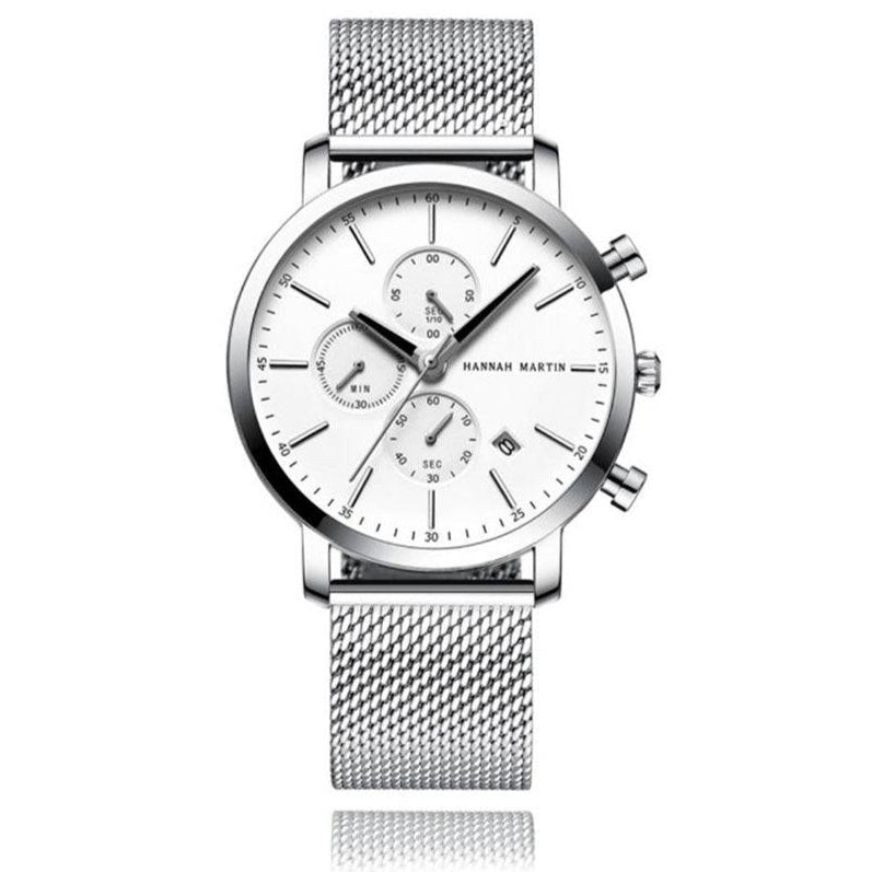 Reloj Hannah Martin Negro Original Cronógrafo con Brazalete de Acero Negro - Diseño Elegante 42mm - Hannah Martin en Perú | Jherr Jewelry