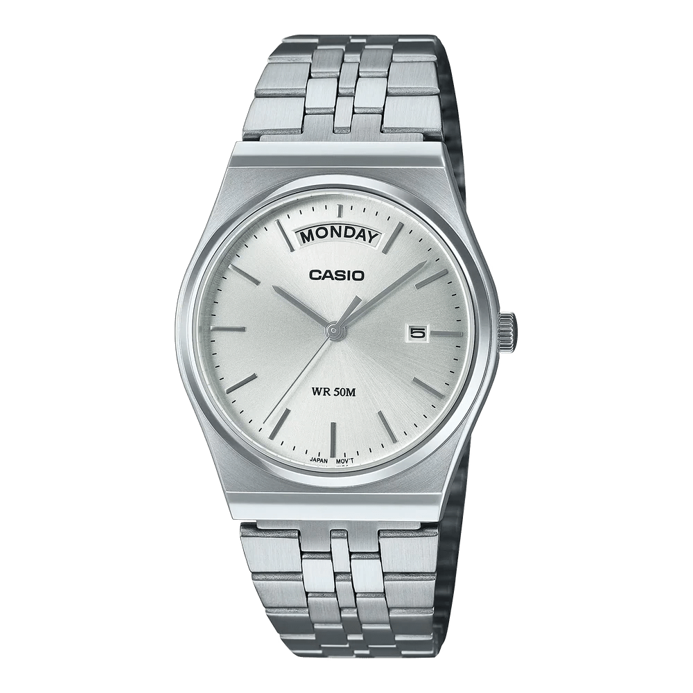 Reloj Casio MTP-B146D-7AVDF Day-Date - Elegancia Clásica con Día de la Semana y Brazalete Jubilee - Casio en Perú | Jherr Jewelry