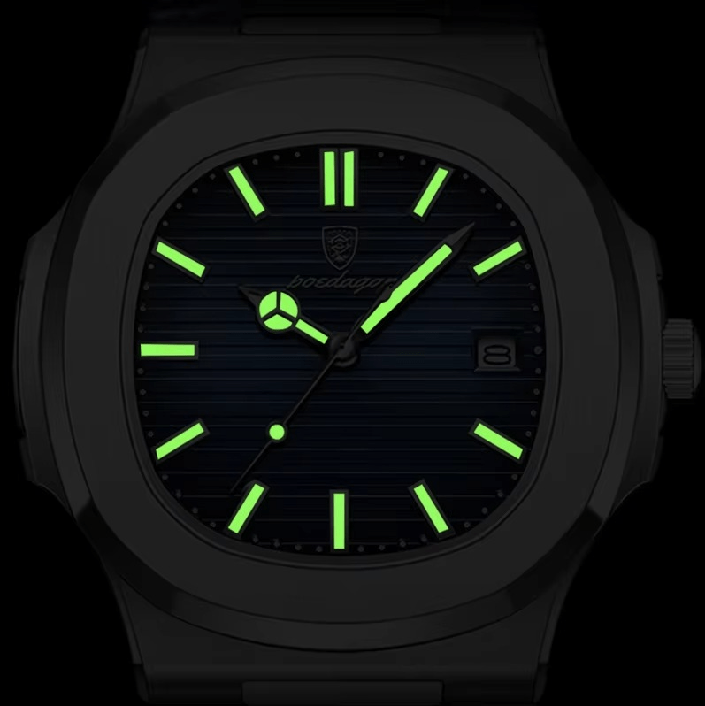 Reloj Poedagar ORIGINAL Cara Azul Marine Brazalete de Eslabones - Diseño Luxury 40mm - Poedagar en Perú | Jherr Jewelry