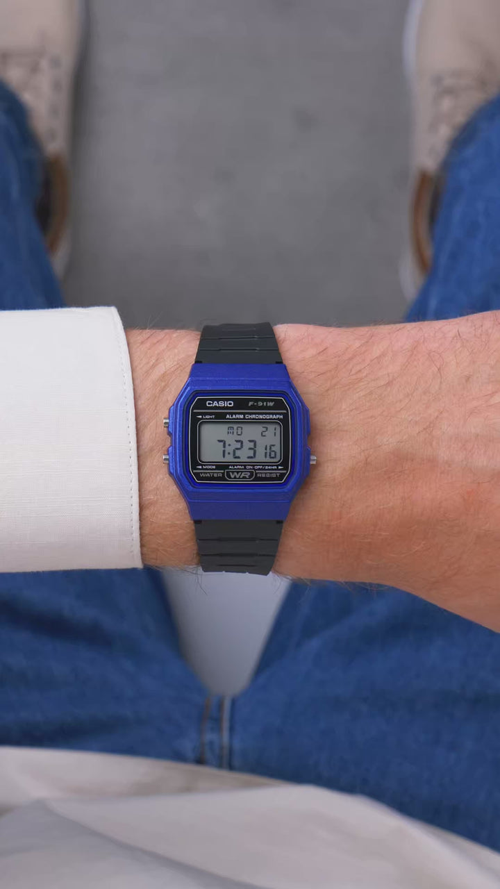 Reloj Casio F-91WM-2A Original Digital Blue - Clásico con Garantía