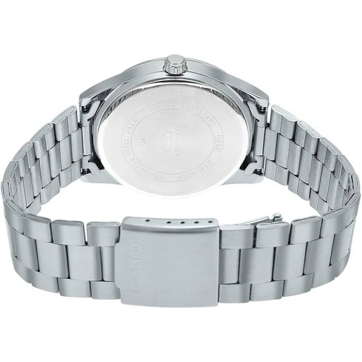 Reloj Casio Original MTP-VD03D-3A1 | Acero Hombre Plateado Verde - Casio en Perú