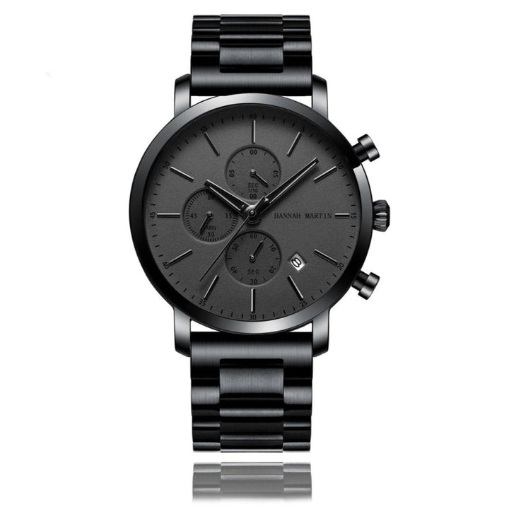 Reloj Hannah Martin Negro Original Cronógrafo con Brazalete de Acero Negro - Diseño Elegante 42mm - Hannah Martin en Perú | Jherr