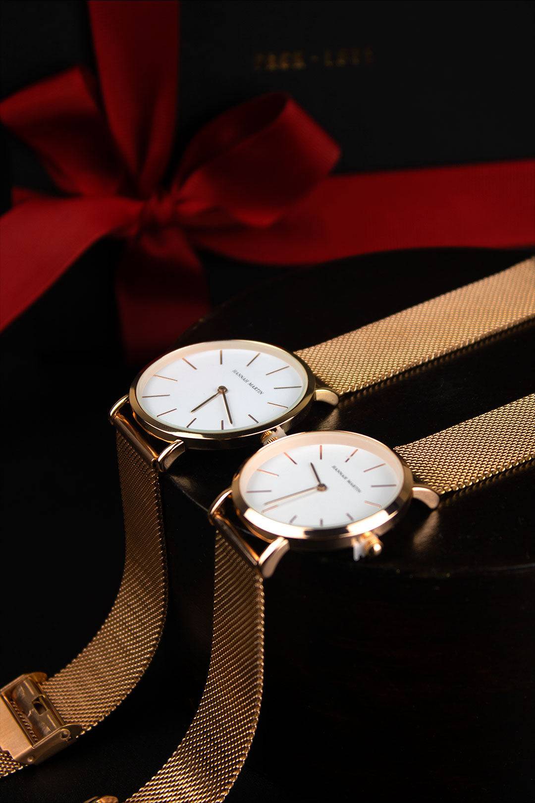 Set de relojes para pareja en oro rosa en Perú – Jherr Jewelry, ideal para regalo romántico