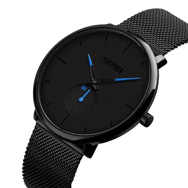 Reloj Negro Casual Elegante Aguja Azul - JHERR JEWELRY en Perú | Jherr Jewelry
