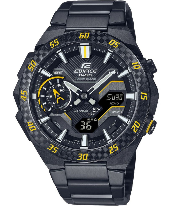 Reloj Casio Edifice ECB-2200RC-1A9 bluetooth solar negro para hombre original - vista principal | Jherr Perú
