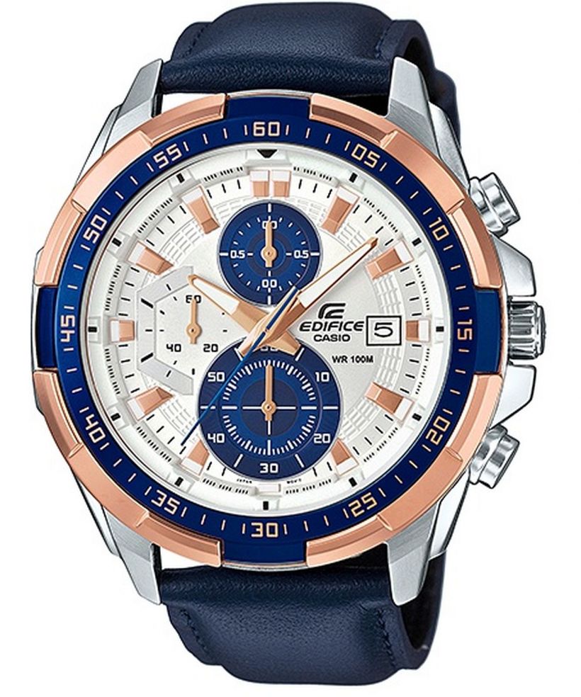 Reloj Casio Edifice EFR-539L-7C cronógrafo blanco para hombre original - vista principal | Jherr Perú