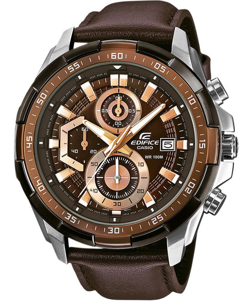 Reloj Casio Edifice EFR-539L-5A cronógrafo marrón para hombre original - vista principal | Jherr Perú