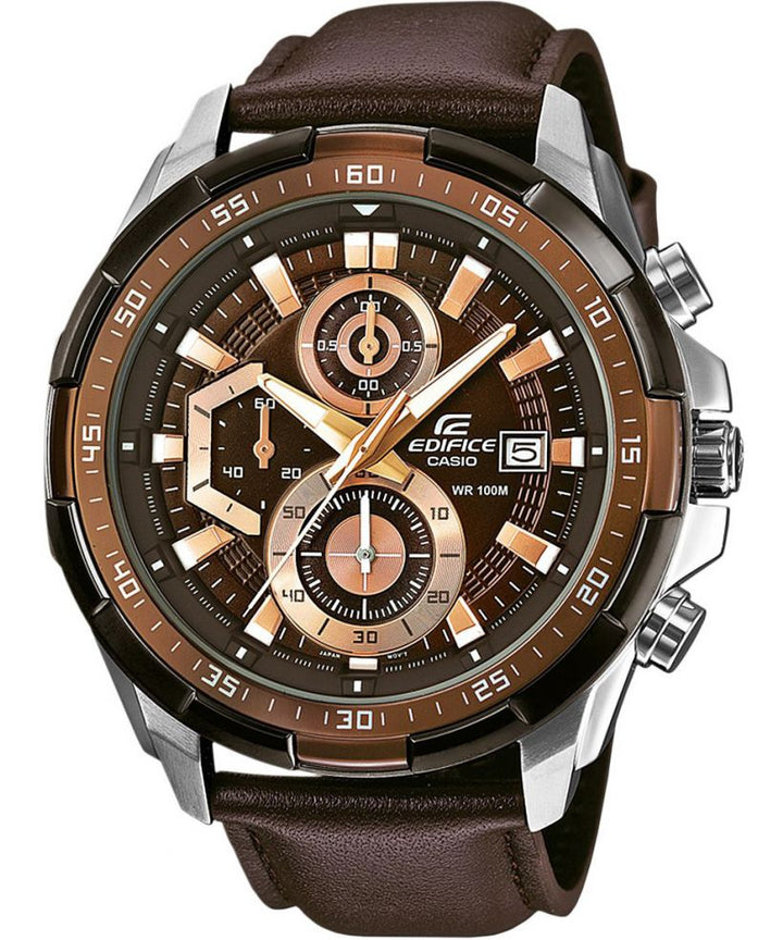 Reloj Casio Edifice EFR-539L-5A cronógrafo marrón para hombre original - vista principal | Jherr Perú