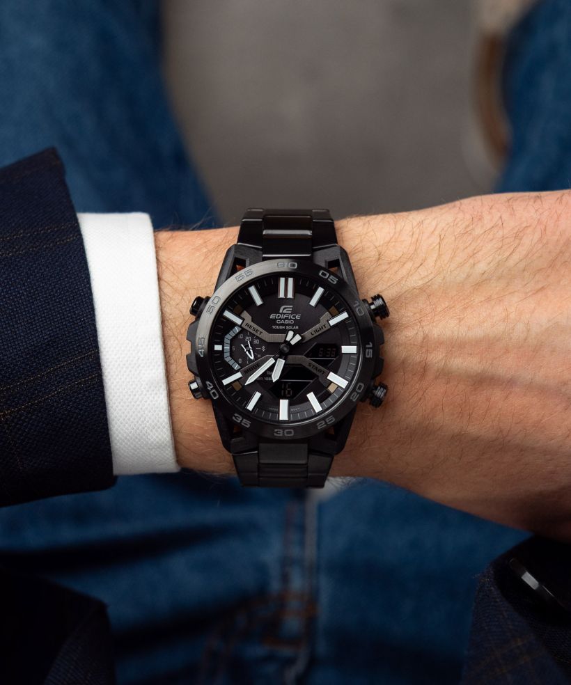 Reloj Casio Edifice ECB-2000DC-1B bluetooth solar negro para hombre original - vista principal | Jherr Perú