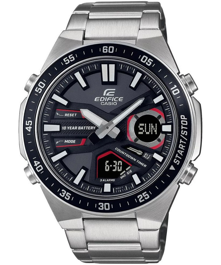 Reloj Casio Edifice EFV-C110D-1A4 analógico digital negro para hombre original - vista principal | Jherr Perú