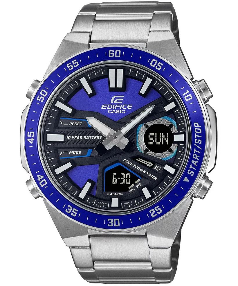Reloj Casio Edifice EFV-C110D-2A analógico digital azul para hombre original - vista principal | Jherr Perú