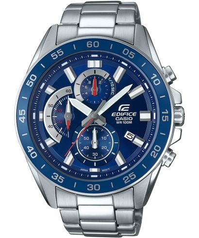 Reloj Casio Edifice EFV-550D-2A cronógrafo azul para hombre original - vista principal | Jherr Perú