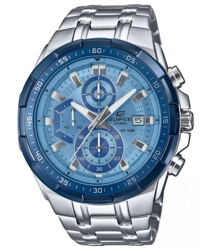 Reloj Casio Edifice EFR-539DE-2A cronógrafo azul para hombre original - vista principal | Jherr Perú