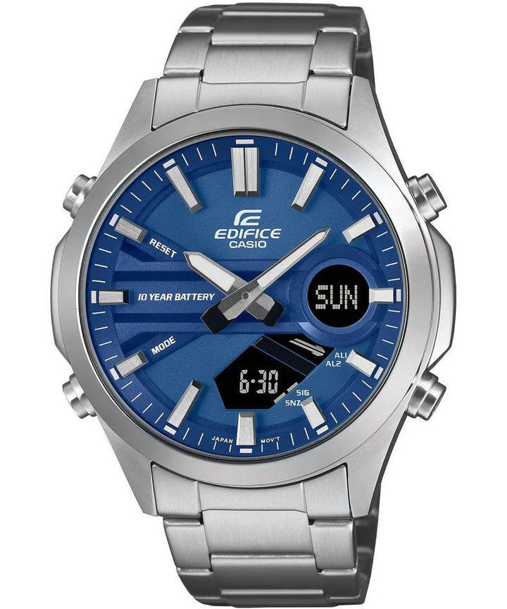 Reloj Casio Edifice EFV-C120D-2A analógico digital azul para hombre original - vista principal | Jherr Perú
