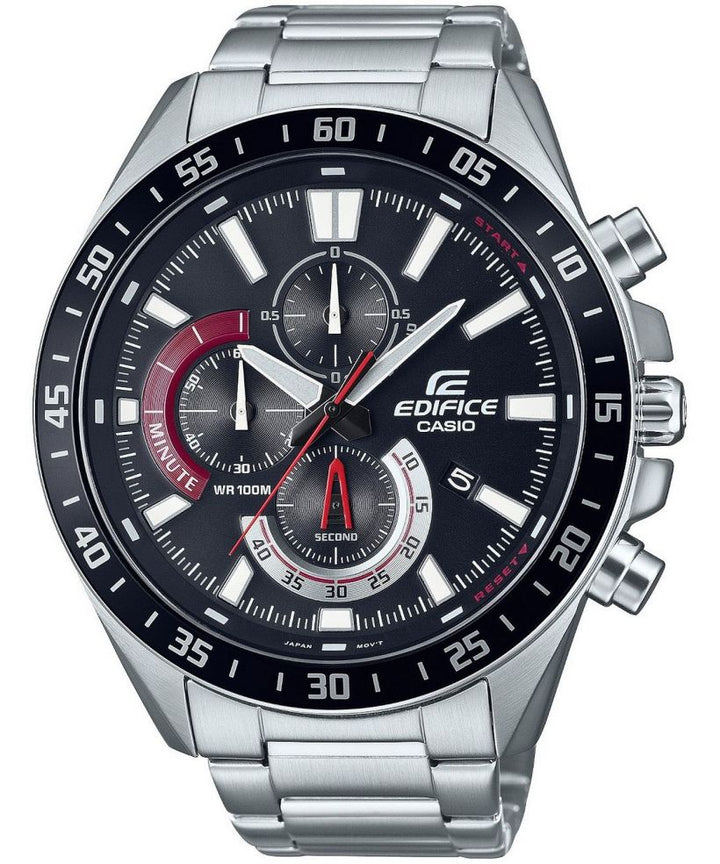 Reloj Casio Edifice EFV-620D-1A4 cronógrafo negro para hombre original - vista principal | Jherr Perú