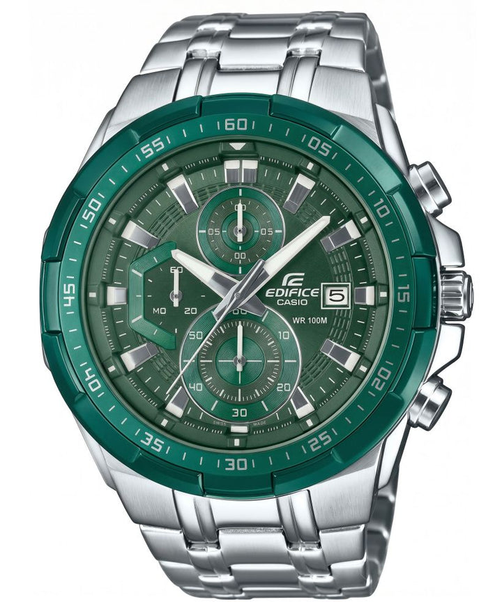 Reloj Casio Edifice EFR-539DE-3A acero 100m verde para hombre original - vista principal | Jherr Perú