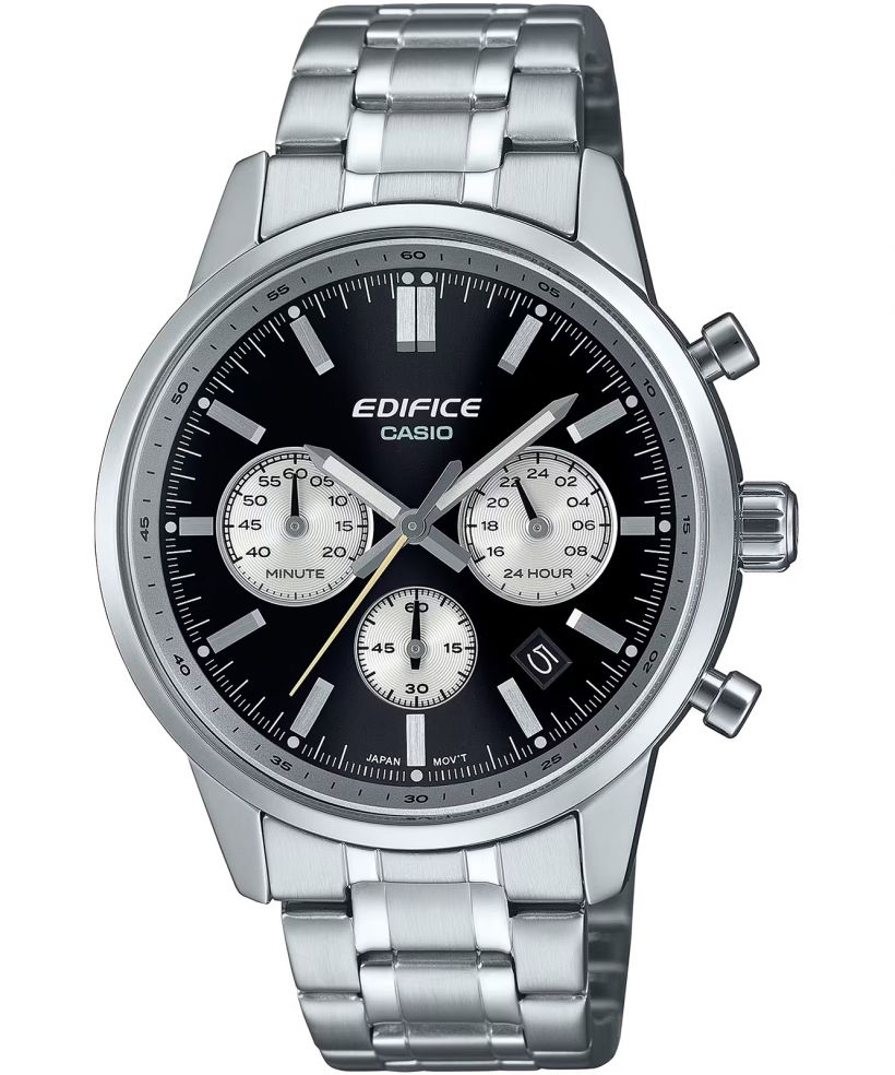 Reloj Casio Edifice EFR-575D-1A acero 100m negro para hombre original - vista principal | Jherr Perú