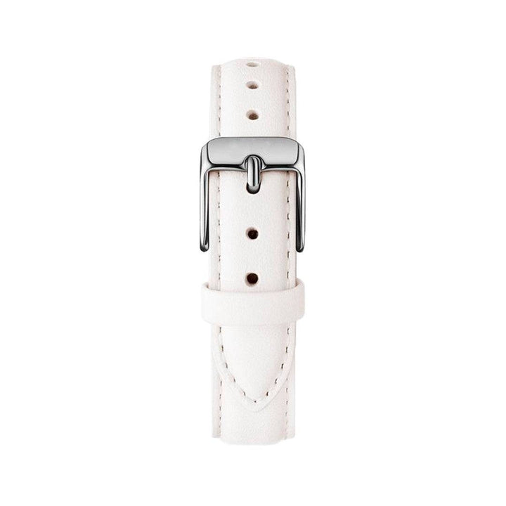 Correa Cuero Blanco Plateado | 18mm - Genuine en Perú | Jherr Jewelry