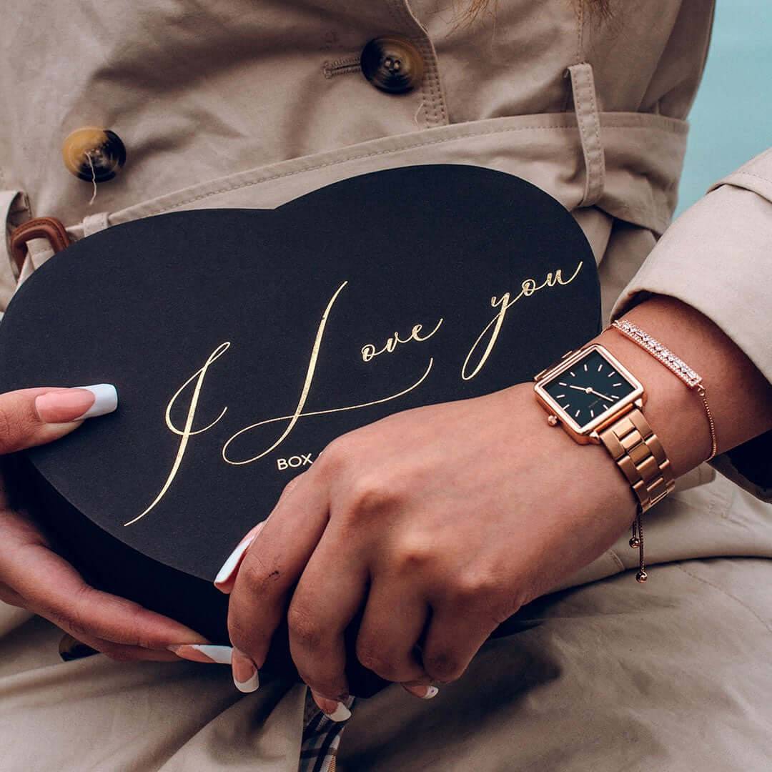Box de Rosas – Reloj + Pulsera Black - Hannah Martin en Perú | Jherr Jewelry