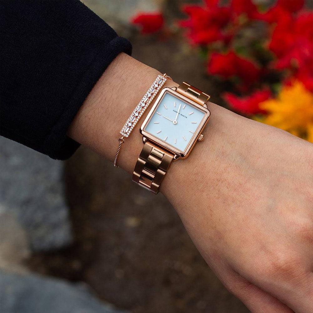 Box de Rosas – Reloj + Pulsera White - Hannah Martin en Perú | Jherr Jewelry