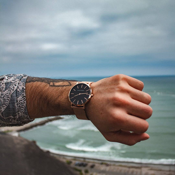 Reloj Hannah Martin Blackrose para Hombre – Estilo Elegante y Minimalista en Oro Rosa 40mm - Hannah Martin en Perú | Jherr Jewelry