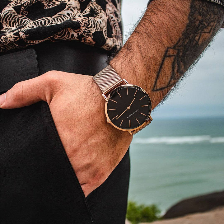 Reloj Hannah Martin Blackrose para Hombre – Estilo Elegante y Minimalista en Oro Rosa 40mm - Hannah Martin en Perú | Jherr Jewelry