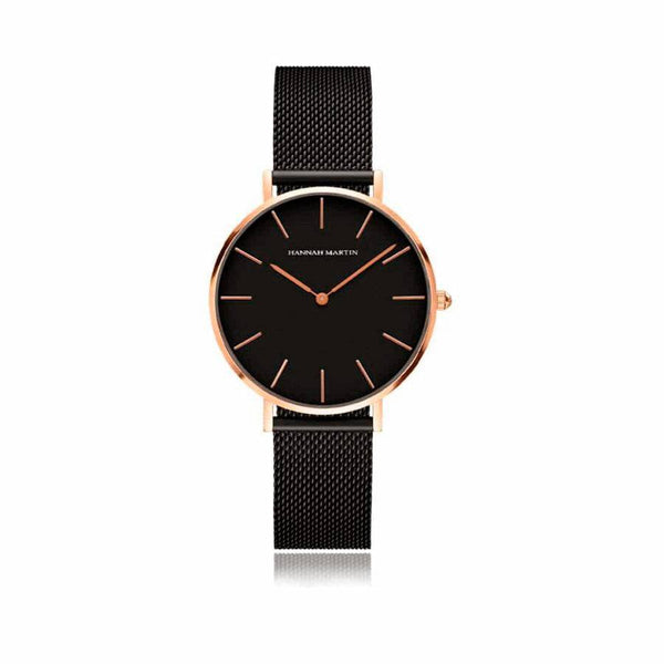 Reloj Reloj  para mujer Malla Negra Esfera Negra para regalo corporativo personalizado con logo en Perú