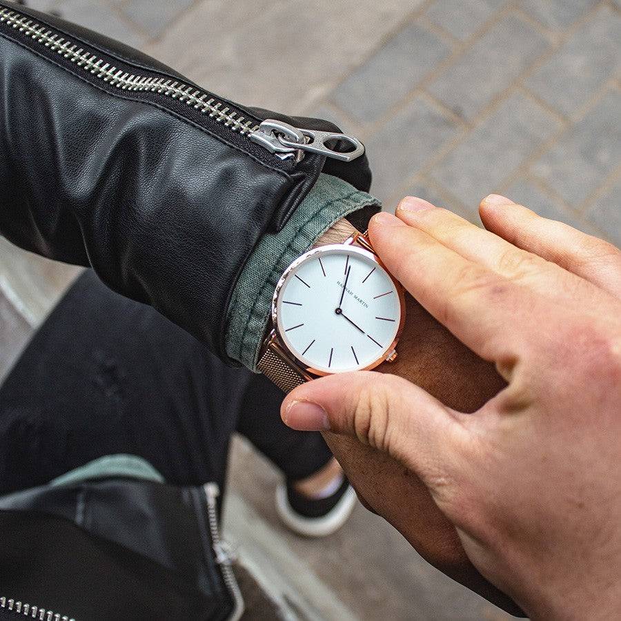 Reloj Hannah Martin para Hombre Acero Oro Rosa - Hannah Martin en Perú | Jherr Jewelry