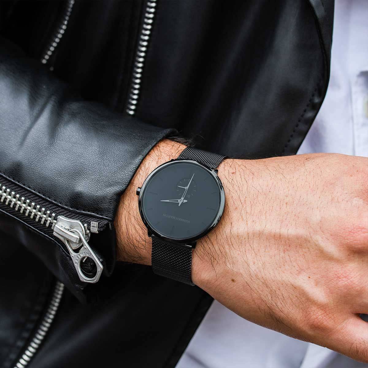 Reloj Hannah Martin Original para Hombre con Malla Negra Elegante 40mm - Hannah Martin en Perú | Jherr Jewelry